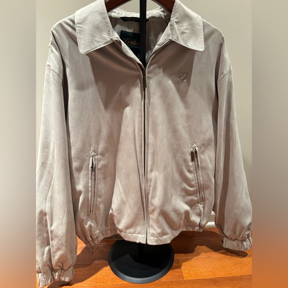 NWOT Weatherproof The Greenbrier Men’s Beige Zip Up Jacket Size M Casual Resort‎